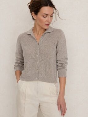 Brora 100% Cashmere Knit Cardigan Sweater